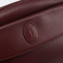 CARTIER Must Line Shoulder Bag Leather Bordeaux Gold Auth BA8022-14