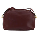 CARTIER Must Line Shoulder Bag Leather Bordeaux Gold Auth BA8022-3