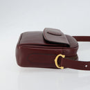 CARTIER Must Line Shoulder Bag Leather Bordeaux Gold Auth BA8022-4