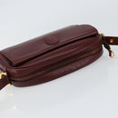 CARTIER Must Line Shoulder Bag Leather Bordeaux Gold Auth BA8022-6