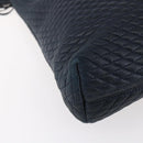 BALLY Quilted Chain Shoulder Bag Leather Navy Gold Auth BA8025-14