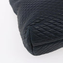 BALLY Quilted Chain Shoulder Bag Leather Navy Gold Auth BA8025-16