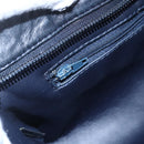 BALLY Quilted Chain Shoulder Bag Leather Navy Gold Auth BA8025-18