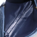 BALLY Quilted Chain Shoulder Bag Leather Navy Gold Auth BA8025-12