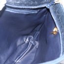 BALLY Quilted Chain Shoulder Bag Leather Navy Gold Auth BA8025-19