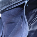 BALLY Quilted Chain Shoulder Bag Leather Navy Gold Auth BA8025-21