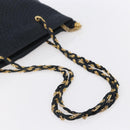 BALLY Quilted Chain Shoulder Bag Leather Navy Gold Auth BA8025-7