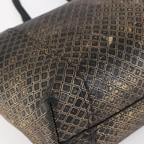 BOTTEGA VENETA INTRECCIATO Tote Bag Leather Black Gold Auth BA8028