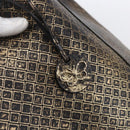 BOTTEGA VENETA INTRECCIATO Tote Bag Leather Black Gold Auth BA8028-10