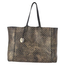 BOTTEGA VENETA INTRECCIATO Tote Bag Leather Black Gold Auth BA8028-13