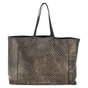 BOTTEGA VENETA INTRECCIATO Tote Bag Leather Black Gold Auth BA8028 - 0