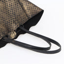 BOTTEGA VENETA INTRECCIATO Tote Bag Leather Black Gold Auth BA8028-7