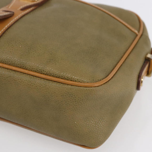 BALENCIAGA Shoulder Bag Leather Beige Silver Auth BA8029