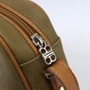 BALENCIAGA Shoulder Bag Leather Beige Silver Auth BA8029-15