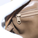 BALENCIAGA Shoulder Bag Leather Beige Silver Auth BA8029-17