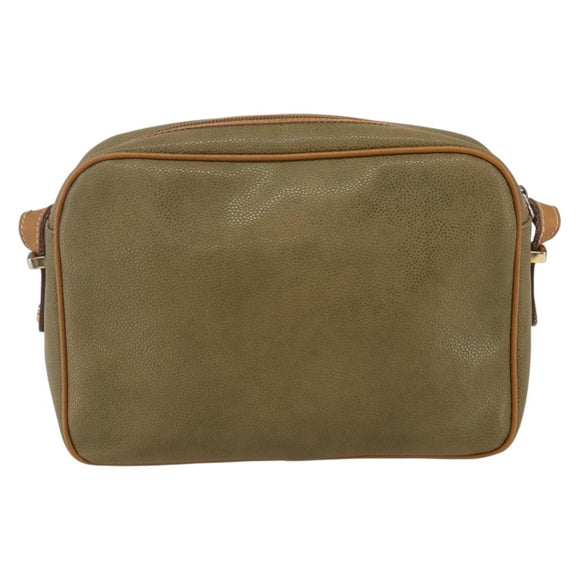 BALENCIAGA Shoulder Bag Leather Beige Silver Auth BA8029