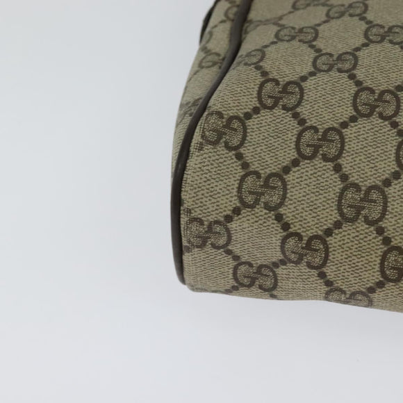 GUCCI GG Supreme Web Sherry Line Clutch Bag PVC Beige Gold 84 01 012 Auth BA803