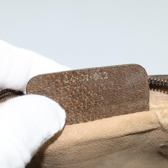 GUCCI GG Supreme Web Sherry Line Clutch Bag PVC Beige Gold 84 01 012 Auth BA803