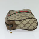 GUCCI GG Supreme Web Sherry Line Clutch Bag PVC Beige Gold 84 01 012 Auth BA803-3