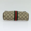 GUCCI GG Supreme Web Sherry Line Clutch Bag PVC Beige Gold 84 01 012 Auth BA803-6