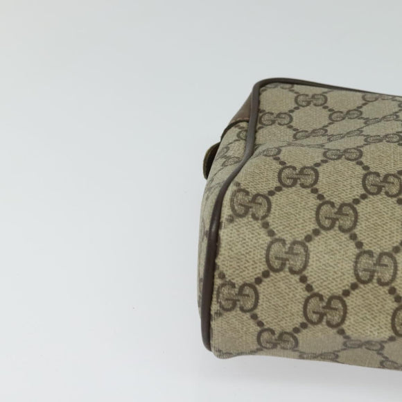 GUCCI GG Supreme Web Sherry Line Clutch Bag PVC Beige Gold 84 01 012 Auth BA803