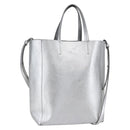CELINE Hand Bag Leather 2way White Silver Auth BA8030-1