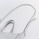 CELINE Hand Bag Leather 2way White Silver Auth BA8030-14