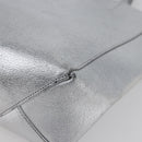 CELINE Hand Bag Leather 2way White Silver Auth BA8030-10