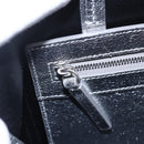 CELINE Hand Bag Leather 2way White Silver Auth BA8030-18