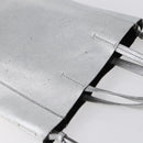 CELINE Hand Bag Leather 2way White Silver Auth BA8030-6