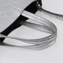 CELINE Hand Bag Leather 2way White Silver Auth BA8030-7