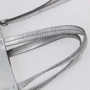 CELINE Hand Bag Leather 2way White Silver Auth BA8030-8