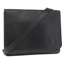 LOEWE Anagram Shoulder Bag Leather Black Silver Auth BA8031-1