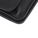 LOEWE Anagram Shoulder Bag Leather Black Silver Auth BA8031-11