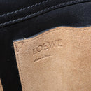 LOEWE Anagram Shoulder Bag Leather Black Silver Auth BA8031-18