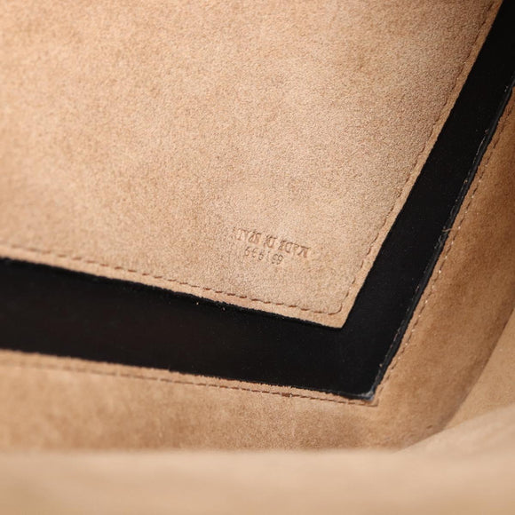 LOEWE Anagram Shoulder Bag Leather Black Silver Auth BA8031