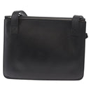 LOEWE Anagram Shoulder Bag Leather Black Silver Auth BA8031-2