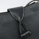 LOEWE Turn Lock Shoulder Bag Leather Navy Gold Auth BA8032-10