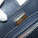 LOEWE Turn Lock Shoulder Bag Leather Navy Gold Auth BA8032-18