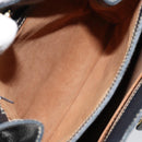 LOEWE Turn Lock Shoulder Bag Leather Navy Gold Auth BA8032-11