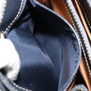 LOEWE Turn Lock Shoulder Bag Leather Navy Gold Auth BA8032-12