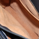 LOEWE Turn Lock Shoulder Bag Leather Navy Gold Auth BA8032-22