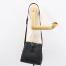 LOEWE Turn Lock Shoulder Bag Leather Navy Gold Auth BA8032-23