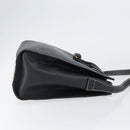 LOEWE Turn Lock Shoulder Bag Leather Navy Gold Auth BA8032-3