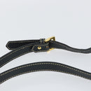 LOEWE Turn Lock Shoulder Bag Leather Navy Gold Auth BA8032-8