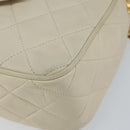 CHANEL Matelasse Chain Shoulder Bag Lamb Skin Beige Gold CC Auth BA8033-8