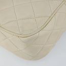 CHANEL Matelasse Chain Shoulder Bag Lamb Skin Beige Gold CC Auth BA8033-15