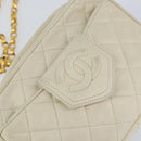CHANEL Matelasse Chain Shoulder Bag Lamb Skin Beige Gold CC Auth BA8033-18