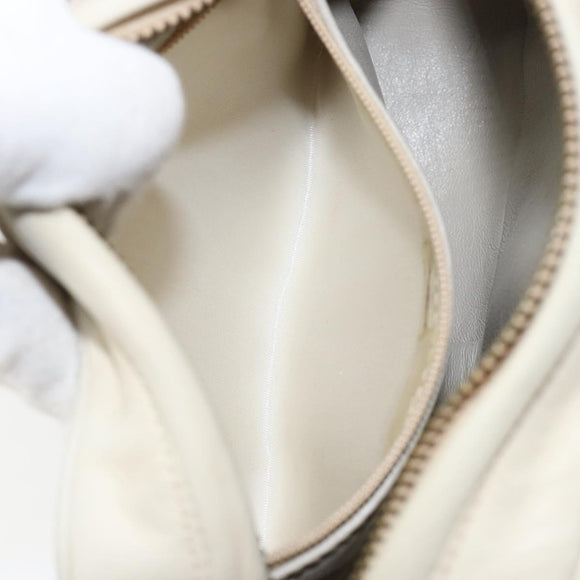 CHANEL Matelasse Chain Shoulder Bag Lamb Skin Beige Gold CC Auth BA8033