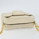 CHANEL Matelasse Chain Shoulder Bag Lamb Skin Beige Gold CC Auth BA8033-6